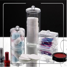 3lü Set Makyaj Organizer Banyo Düzenleyici Pamuk Kutusu Krc-011 Akrilik Turuncu Diğer