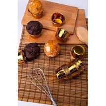 Kağıt Muffin Kek Ve Sufle Kapsülü Metalik Gold Altın 10'lu Goldcakes