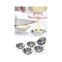 Mini Metal Kek Kalıbı 6'lı - Tartolet Kalıbı 6 Adet Mini - Kek Kalıbı 6 Adet Metal Metal Gri Diğer