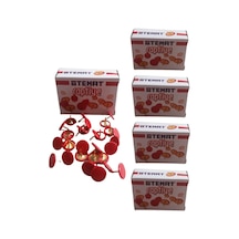 Renkli Raptiye Kırmızı Pvc Kaplı 5 Paket 150 Adet