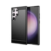 Microcase Sam S24 Ultra Brushed Carbon Fiber Silikon Kılıf-al3332