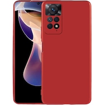 Kilifone - Xiaomi Uyumlu Redmi Note 11 Pro 5g - Kılıf Mat Renkli Esnek Premier Silikon Kapak - Kırmızı