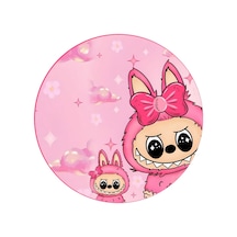 Yenilebilir Yuvarlak Pasta Resim Baskısı 20 Cm Şekerli Kağıt Labubu Temalı 47