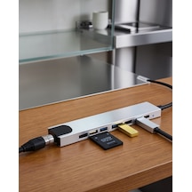 Type C Hub 8 Port Usb Hdmı Rj45 Kart Okuyucu Uczzz Apple MacBook Uyumlu dönüştürücü-3