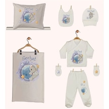 Pia Baby Gl 1939-06 İsme Özel Yastık Battaniye Zıbın Set Krem