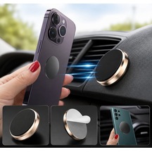 Volvo 569 Manyetik Araç İçi Telefon Tutucu Yapışkanlı Dashboard Telefon Standı, Metal Plakalı