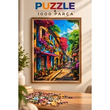 1000 Parça Renkli Evler Puzzle 48 X 68 Cm Yüksek Baskı Kaliteli Eğlenceli Ve Eğitici Puzzle