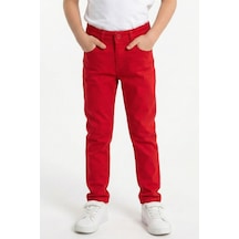Mnk Baby & Kids Gabardin Fermuarlı Cepli Erkek Çocuk Pantolon M00790 Kırmızı