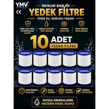 Ymv 10 Adet Musluk Başlığı Yedek Filtresi Kireç Pas Tortu İçin Batarya Su Filtresi Beyaz