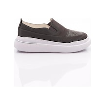 Dgn 053 Kadın Önü Taşli Sneaker Ayakkabi Platin Metalik