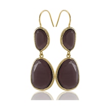 Kadir Jewellery 22 Ayar Altın Kaplama Kadın Sallantılı Küpe -el İşçiliği Ve Hipoalerjenik Küpe Kehribar 58563124