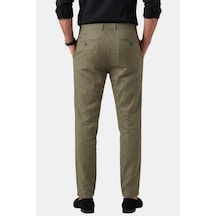 Deepsea Yeşil Slim Fit Likralı Keten Dokulu Lastikli Belli İpli Yazlık Erkek Pantolon 2603001