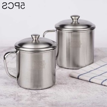 Ganzhoushop Yetişkin Suyu Sones Saplı Paslanmaz Kapaklı Kalın İçme Ev Ekstra Çocuk Çelik Bardak Bardağı Ağız Adet 5 304 11cm Sr Termos Özellikli Diğer