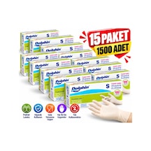 Pudralı Lateks Latex Muayene Eldiveni Tek Kullanımlık L Beden 15 Paket