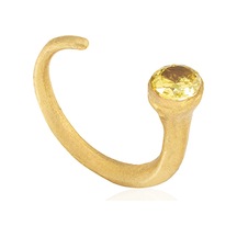 Kadir Jewellery 22 Ayar Altın Kaplama Zirkon Taşlı Ayarlanabilir Kadın Minimal Yüzük Sarı