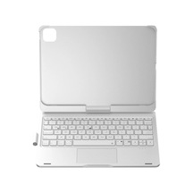 Apple iPad Pro 11 2024 F11 Ats Kılıf Magic Dönen Klavyeli Tablet Kılıf - Gümüş