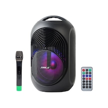 Shile Sl-2018a El Mikrofonlu-kumandalı Usb/sd/bt Işıklı Taşınabilir Şarjlı Seyyar Anfi