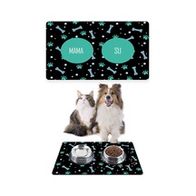 Kemik Pati Desenli Kedi Köpek Mama Altlığı Paspası 50 x 35 CM
