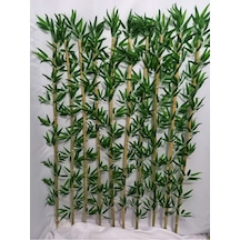 Yapay Yapraklı Bambu Çubuğu 90 Cm 10 Adet Yeşil
