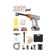 Acr-05 Akülü Basınçlı Yıkama Makinesi 18.000rpm 335psi 21v 25.000mah 170w Çift Batarya Full Set Araç Motosiklet Bisiklet Şarjlı Yıkama Tabancası