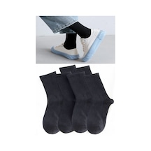 Socks Stores Çorap Erkek Kadın 6'lı Soket Çorap Desenli Uzun Çorap Siyah