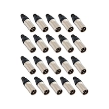 Hepa Merz Sfc-m11-20x Canon Erkek 3 Pinli Xlr Silver Konnektör 20 Adet