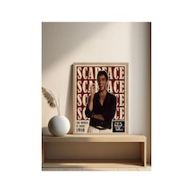 Scarface Doğal Ahşap Çerçeveli Tek Parça Dekoratif Tablo Çok Renkli - 820357665 Çok Renkli