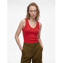 Koton Kaşkorse Modal Karışımlı V Yaka Kolsuz Slim Fit Atlet Kırmızı 6sal30273ık