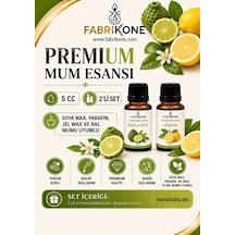 Premium Mum Esansı 5 Cc 2'li Set - Bergamot, Limon - Soya Wax, Parafin, Jel Wax Ve Bal Mumu Uyumlu Bkfab2bglm5 Karışık