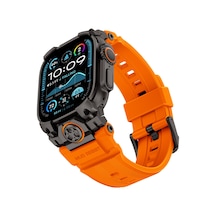Watch Ultra 49mm Uyumlu Mohseven İwatch Armor Silikon Kordon Siyah-turuncu