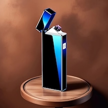 Willowhaven Usb-c Rüzgar Geçirmez Elektronik Çakmak Mavi Led Ekranlı Kamp Mavi