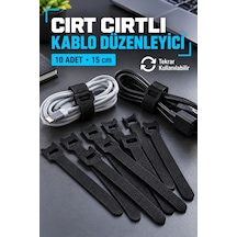 10 Lu Cırt Cırtlı Kablo Düzenleyici Kelepçe Seti 15cm Çok Renkli