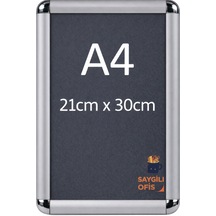 A4 Rondo Çerçeve - Afiş Çerçevesi - Belge Çerçevesi - Açılır Kapanır Alüminyum Görünümlü Çerçeve
