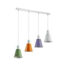 Trend Modern Yeşil - Turuncu - Lila - Beyaz Renk Salon-mutfak-yatak Odası-cafe Sıralı 4 Lü Avize Diğer