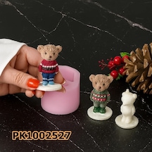 Pk1002527 - Silikon Kalıp Mum Kalıbı - Minik Teddy Ayıcık Renksiz