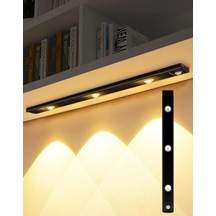 40cm Harekete Duyarlı Led İnsan Vücudu Sensörlü Usb Sarj Taşınabilir Kablosuz Mutfak Elbise Dolabı Merdiven Led Cabinet Gece Lambası 1 Adet 40cm Enerji Sınıfı A 10 Parça Siyah