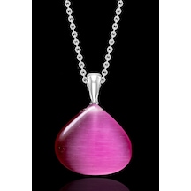 Erilsa Sertifikalı Gerçek Pembe Akik Taşı Kolye - 1.kalite Çok Renkli