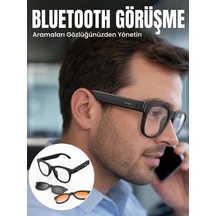 Mey İthalat Yapay Zekâ Destekli Kablosuz Akıllı Gözlük Bluetooth Görüşme Müzik Dinleme Ve Manyetik Şarj Özellikli