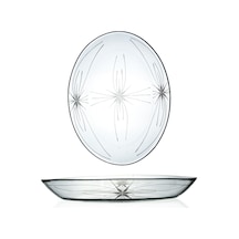 Decocia 2 Adet 25cm Oval Cam Salata Sunum Tabağı Mira Desenli