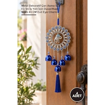 4 Adet Metal Nazar Boncuğu Çan Metal Dekoratif Çan Asma Süs Ev Ve İş Yeri İçin Duvar/kapı Süsü 43 Cm Evil Eye Charm