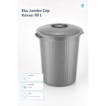 Eko Büyük Çöp Kovası 90 L Plastik, 55 X 53 X 64 Cm