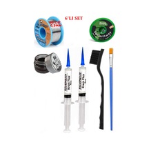 Lehimleme Seti 40 G 0,5 Mm Lehim Teli 2uul-2015 Lehim Fitili Flux Lehim Toplama 2fırça Seti Tk134