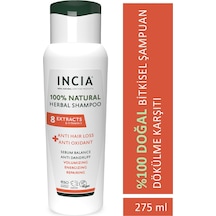 INCIA %100 Doğal Saç Dökülmesine Karşı Etkili Şampuan 8 Değerli Bitki Eki Vegan  275 ML
