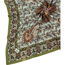Mim Eşarp Prime Pamuk Etnik Desenli Eşarp 90x90 Cm Kahve