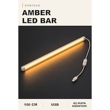 Onerous 100 Cm Amber Led Bar, Anahtarlı, Usb, Yapışkanlı Turuncu
