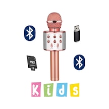 Karaoke Mikrofon Dahili Hoparlörlü Usb Flash Tf Kart Destekli Ses Değiştirme Efektli Çocuk Mikrofonu