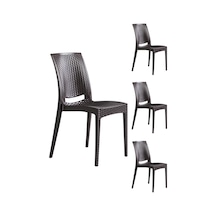 4 Adet Rattan Kahve Sandalye / Balkon-bahçe-teras