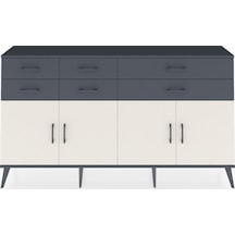 Arges Konsol 3 Raflı 6 Çekmeceli 4 Kapaklı 176x30x99 Antrasit-aytaşı/antrasit Aytası/antrasıt - Antrasıt