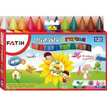 Fatih Mum Pastel Boya Triangular Üçgen Crayons 12 Renk 50290 Çok Renkli