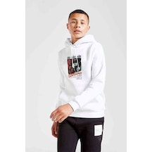 Tshirthane Movieposter Baskılı Unisex Çocuk Kapüşonlu Beyaz Sweatshirt